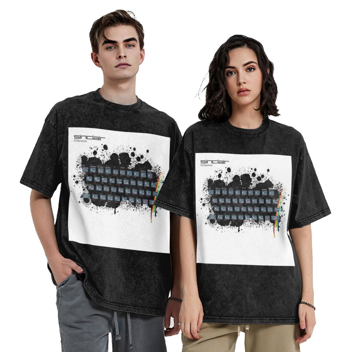 Retro Gaming Zx Spectrum - เสื้อยืดแขนสั้นลายเกมย้อนยุค - ZX Spectrum สไตล์ฮิปฮอป เสื้อยืดวินเทจลุคสตรีทแวร์สำหรับผู้ชายและผู้หญิง