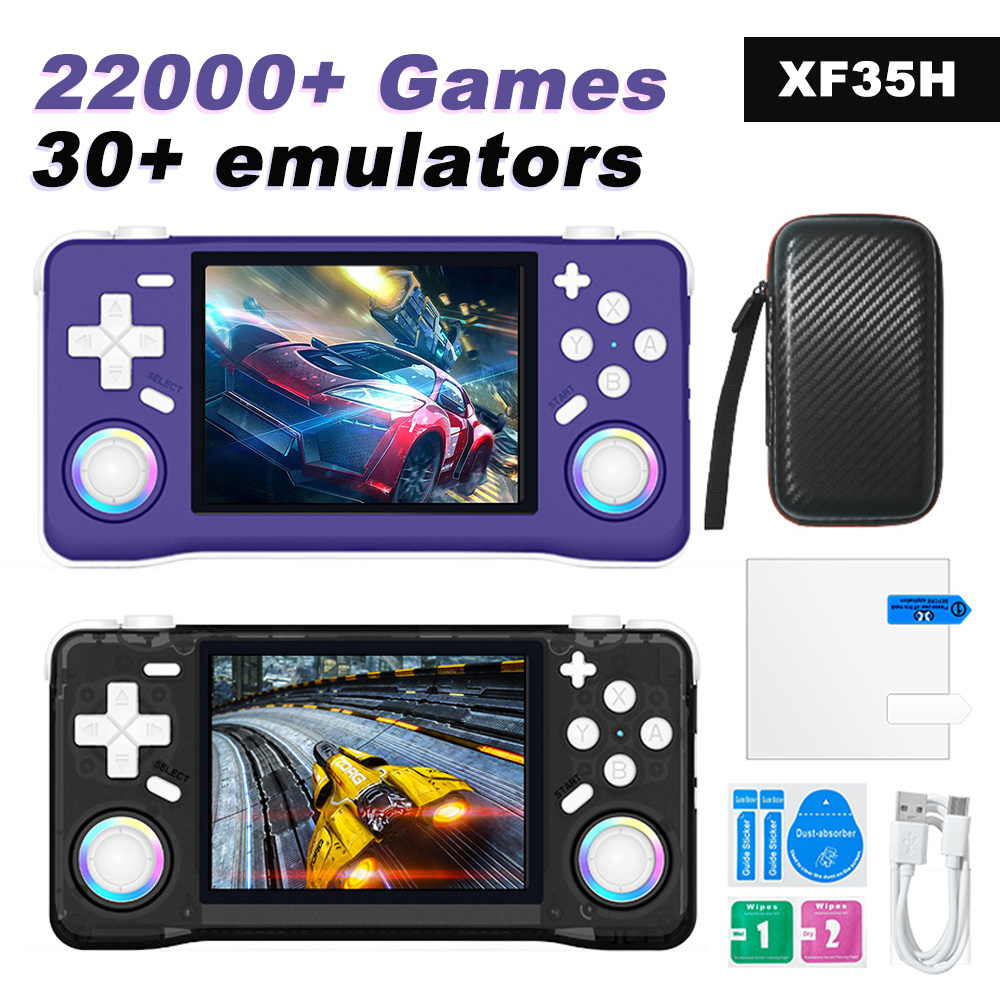 Retro Gaming Usb - XF35H เครื่องเล่นเกมพกพาขนาดเล็กสไตล์เรโทร หน้าจอขนาด 3.5 นิ้วแบบเต็มจอ พร้อมไฟ
