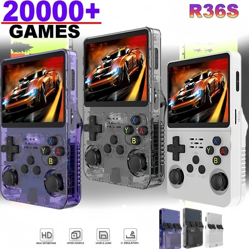 Retro Gaming Kc - เครื่องเล่นเกมพกพา Mini R36S ระบบ Linux พร้อมจอยเกมแบบพกพา