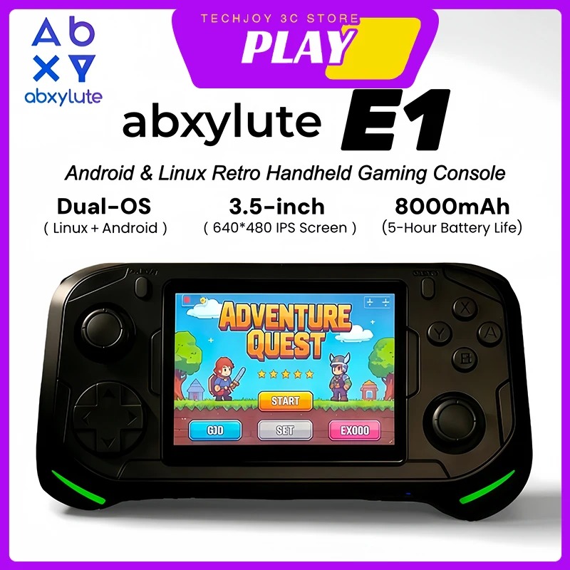 Retro Gaming Os Linux - Abxylute E1 คอนโซลเกมมือถือ RK3566 3.5 นิ้ว