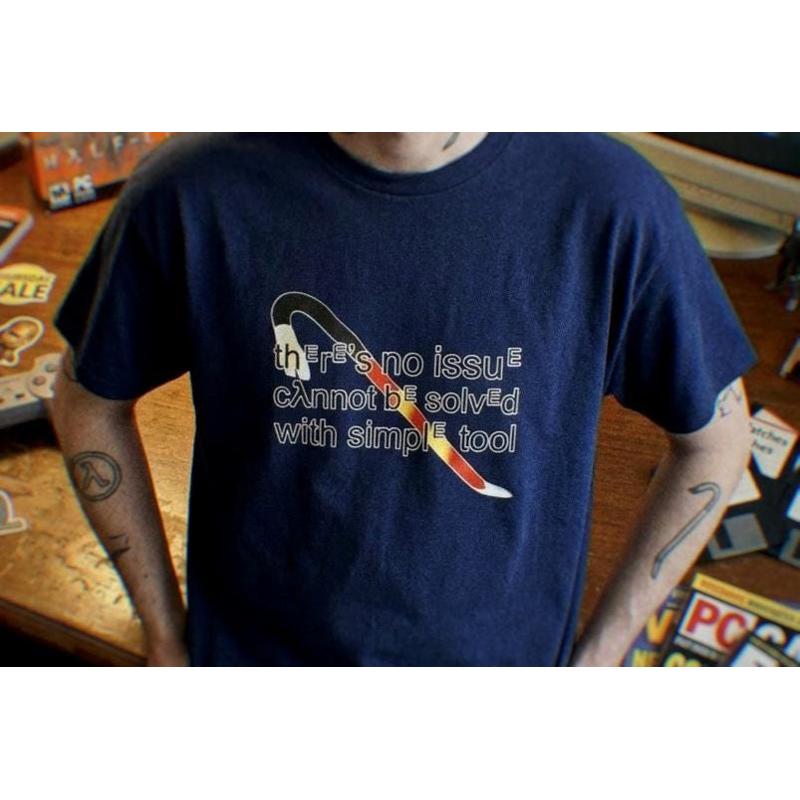 Retro Gaming T Shirt - เสื้อยืดเกมเมอร์ ลาย Crowbar สไตล์เรโทร
