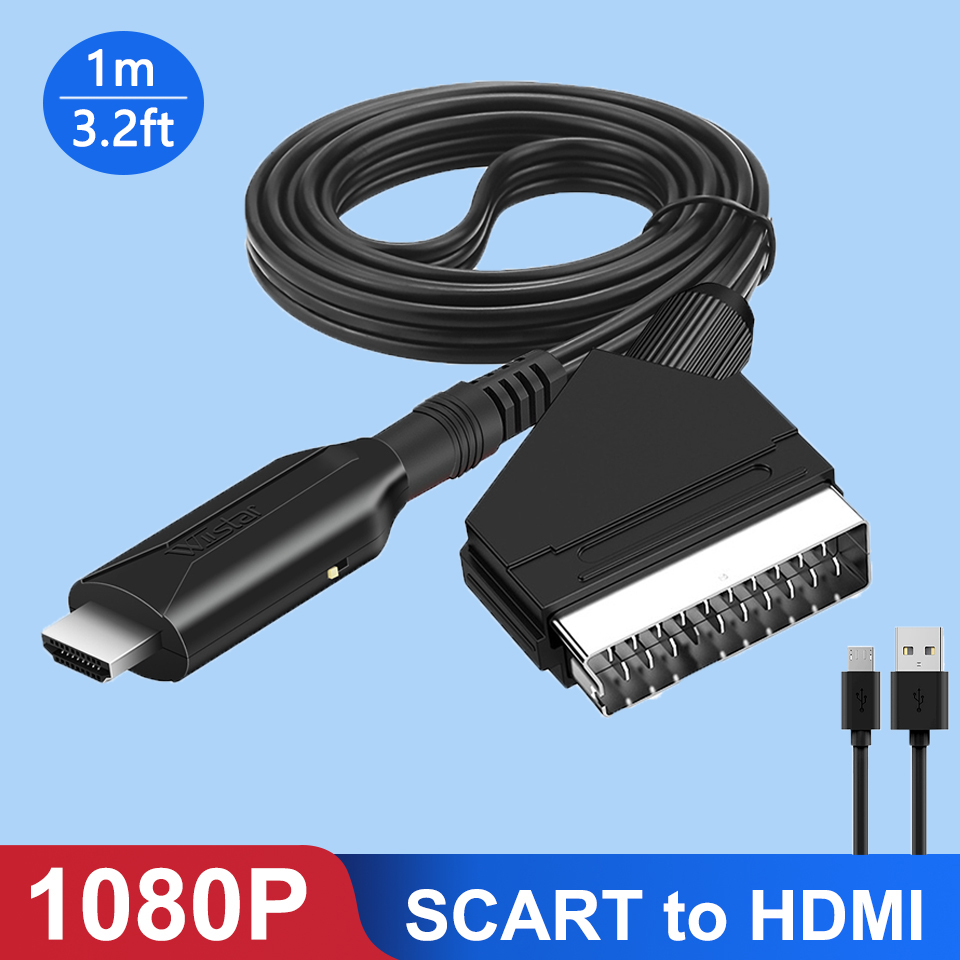 Scart To Hdmi - Scart to HDMI Converter 1080P อะแดปเตอร์เสียงวิดีโอ