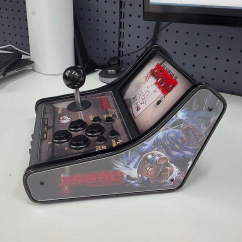 Retro Gaming Stick - สวิตช์อาร์เคดสติ๊กและด็อก - ประสบการณ์การเล่นเกมย้อนยุคธีมไอแซค พร้อมจอยสติ๊กและปุ่มควบคุม Sanwa สำหรับแท็บเล็ต