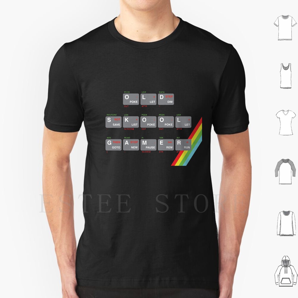 Retro Gaming Zx Spectrum - โอลด์สคูล เกมเมอร์เสื้อยืดผ้าฝ้ายผู้ชาย DIY พิมพ์ Zx Spectrum