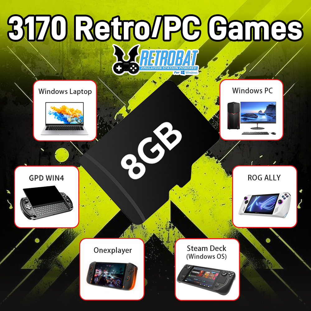 Retro Gaming App - 8GB เกม TF Card 3170 Retro/เกม