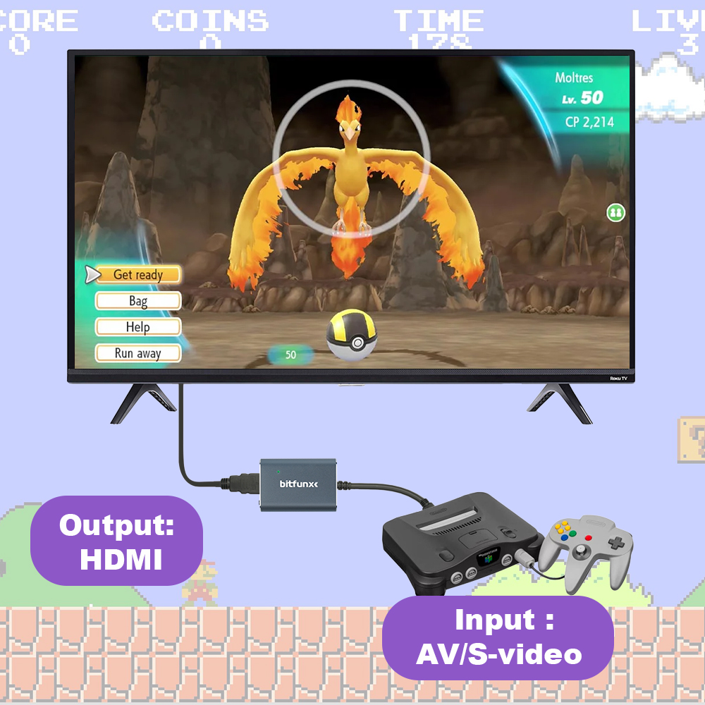 Bitfunx 720P Svideo/AV ไปยังอะ - Retro Gaming App บทวิจารณ์และราคา