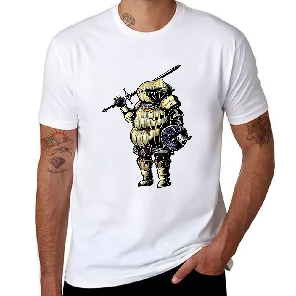 เสื้อยืดแขนสั้นผ้าฝ้ายสำหรับผู - Retro Knight Gaming บทวิจารณ์และราคา