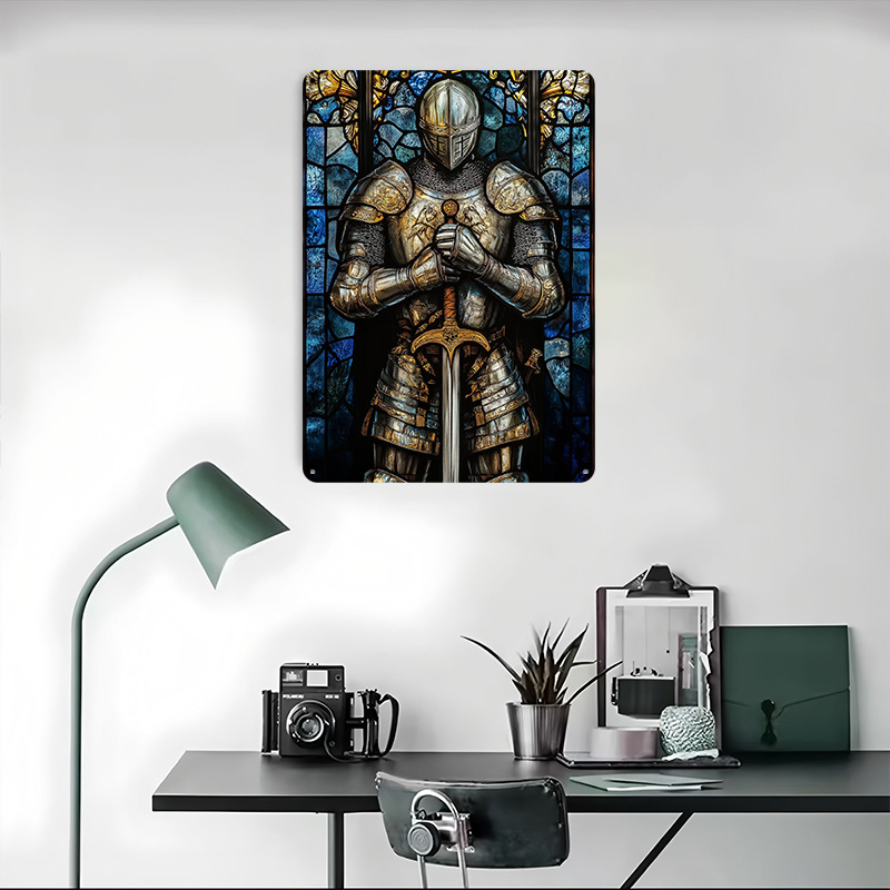 ป้ายโลหะลายอัศวินในชุดเกราะวิบ - Retro Knight Gaming บทวิจารณ์และราคา