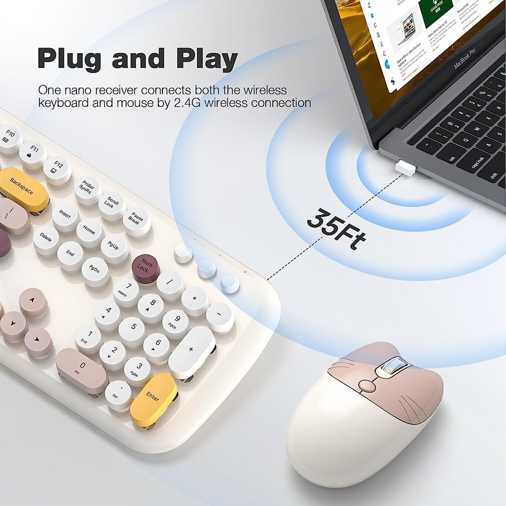 MOFII คีย์บอร์ดไร้สายและเมาส์  - Retro Gaming Kc บทวิจารณ์และราคา